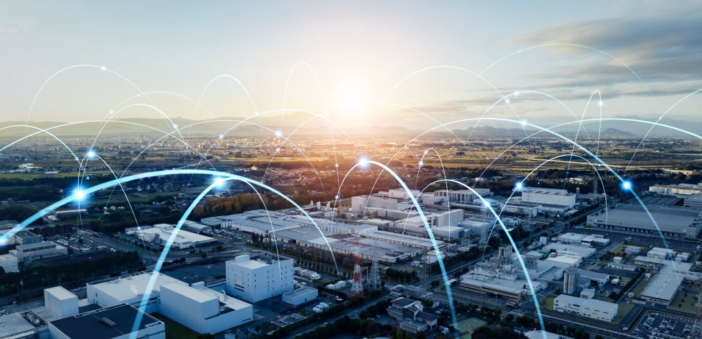 modern,factory,and,communication,network,concept.,industrial,internet,of,things.